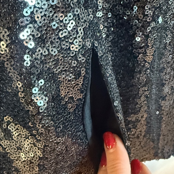 NWT COLLEEN LOPEZ SEQUIN BLACK MOTO JACKET WITH STRETCH AND POCKETS - Picture 5 of 10